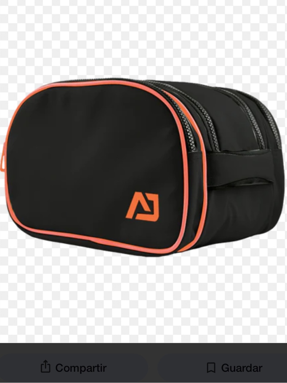 ATLEY JAMES Harmon Men's Black Toiletry Bag with Orange Trim - Travel Dopp Kit